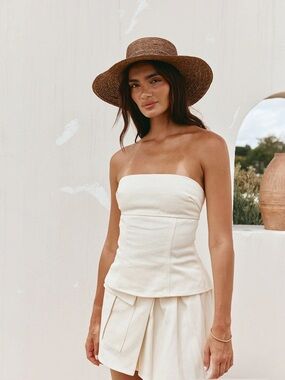 SABO Zhara Strapless Cream Tube Top - Elegant Summer Staple